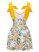 Costumi intero floreale fiocco patchwork giallo anni '40