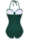Costumi intero lacci cava verde scuro anni '40