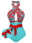 Costumi spalline incrociate motivo floreale a papillon anni '50