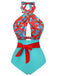 Costumi spalline incrociate motivo floreale a papillon anni '50