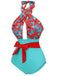 Costumi spalline incrociate motivo floreale a papillon anni '50