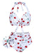Costume da bagno bianco ciliegia anni '50