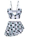 Costumi a pois a righe volant con spalline anni '40