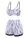 Costumi increspature dell'acqua con spalline patchwork anni '50