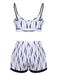 Costumi increspature dell'acqua con spalline patchwork anni '50