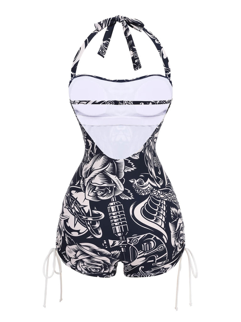 Costumi intero scollo all'americana stile fumetti dark anni '40