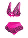 Set Bikini stampa zebrata spalline sottili rosa  anni '50