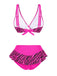 Set Bikini stampa zebrata spalline sottili rosa  anni '50