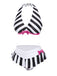 Set Bikini a righe scollo all'americana biancho e nero anni '50