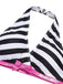 Set Bikini a righe scollo all'americana biancho e nero anni '50