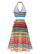 Costumi a righe boho e copricostume multicolore anni '70