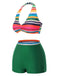 Costumi a righe boho e copricostume multicolore anni '70