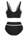 Set bikini a vita alta con finiture a contrasto anni '50