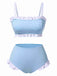 Costumi volant con spalline sottili blu anni '50