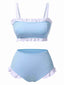 Costumi volant con spalline sottili blu anni '50