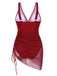 [Prevendita] Costumi intero in rete trasparente con spalline rosso anni '50