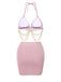 bikini e copricostume con catena e cristalli scintillanti anni '70