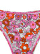 2PCS Set bikini e copricostume floreale cartoon multicolore anni '50