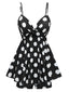 Costumi intero a pois spalline sottili nero anni '50