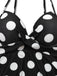 Costumi intero a pois spalline sottili nero anni '50