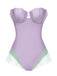 Costumi intero a fascia a sirena viola anni '70