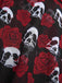 Costumi gonna teschio e rosa gotico nero e rosso anni '80