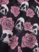 Costumi gonna teschio e rosa gotico nero e rosso anni '80