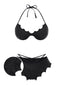 Set bikini gotico con ali di pipistrello nero anni '80