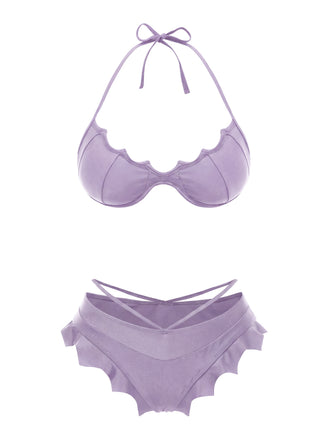 [Prevendita] Set bikini gotico con ali di pipistrello viola anni '80