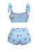 CostumI con lacci a quadri ciliegia blu anni '50