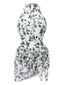 2PCS Costumi intero e copricostume con foglie verde anni '30