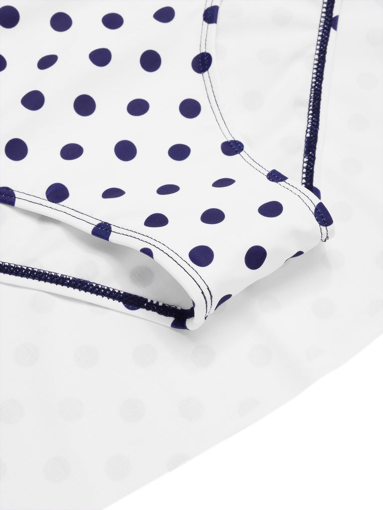 [Prevendita] Costumi intero a pois con scollo all'americana rosso anni '40