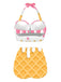 Bikini cono gelato con scollo all'americanae bianco anni '70