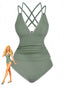 Set tankini con scollo a V profondo e schiena incrociata anni '40