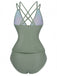 Set tankini con scollo a V profondo e schiena incrociata anni '40