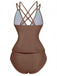 Set tankini con scollo a V profondo e schiena incrociata anni '40