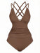 Set tankini con scollo a V profondo e schiena incrociata anni '40