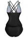 Set tankini con scollo a V profondo e schiena incrociata anni '40