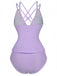 Set tankini con scollo a V profondo e schiena incrociata anni '40