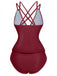 Set tankini con scollo a V profondo e schiena incrociata anni '40
