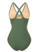 1940s Hollow Out Metal Buckle One-Piece Swimsuit 6