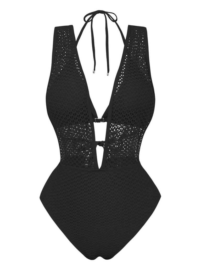 [Prevendita] Costumi con scollo a V profondo e top in rete all'uncinetto anni '50