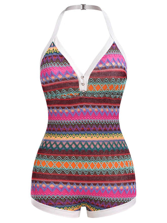 [Pre-Vendita] Costume Intero Multicolore a Maglia Halter Anni '50 2