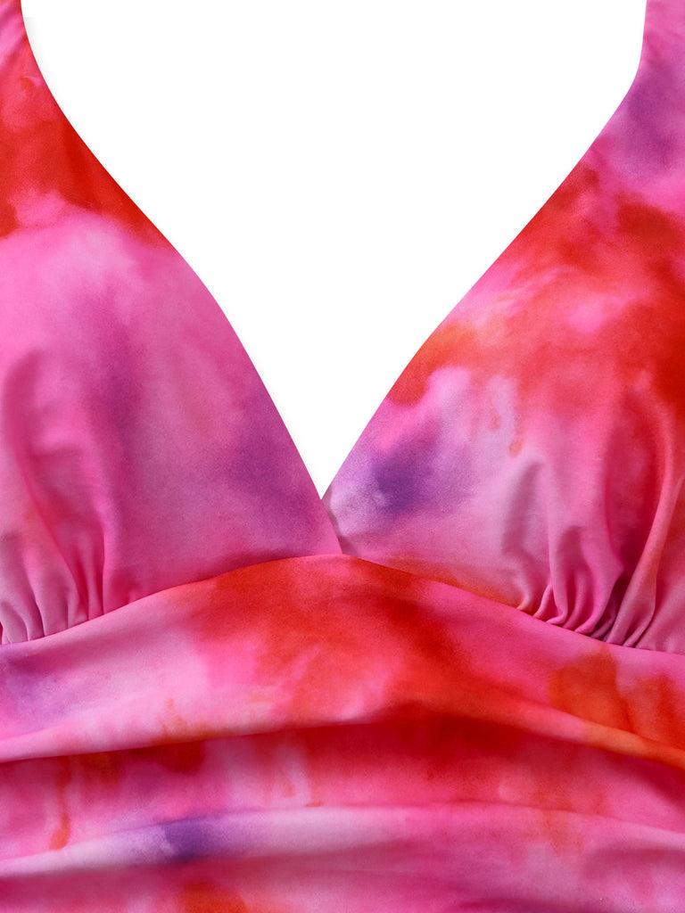 Pink 1950s Gradient Ombre Tankini Set 3
