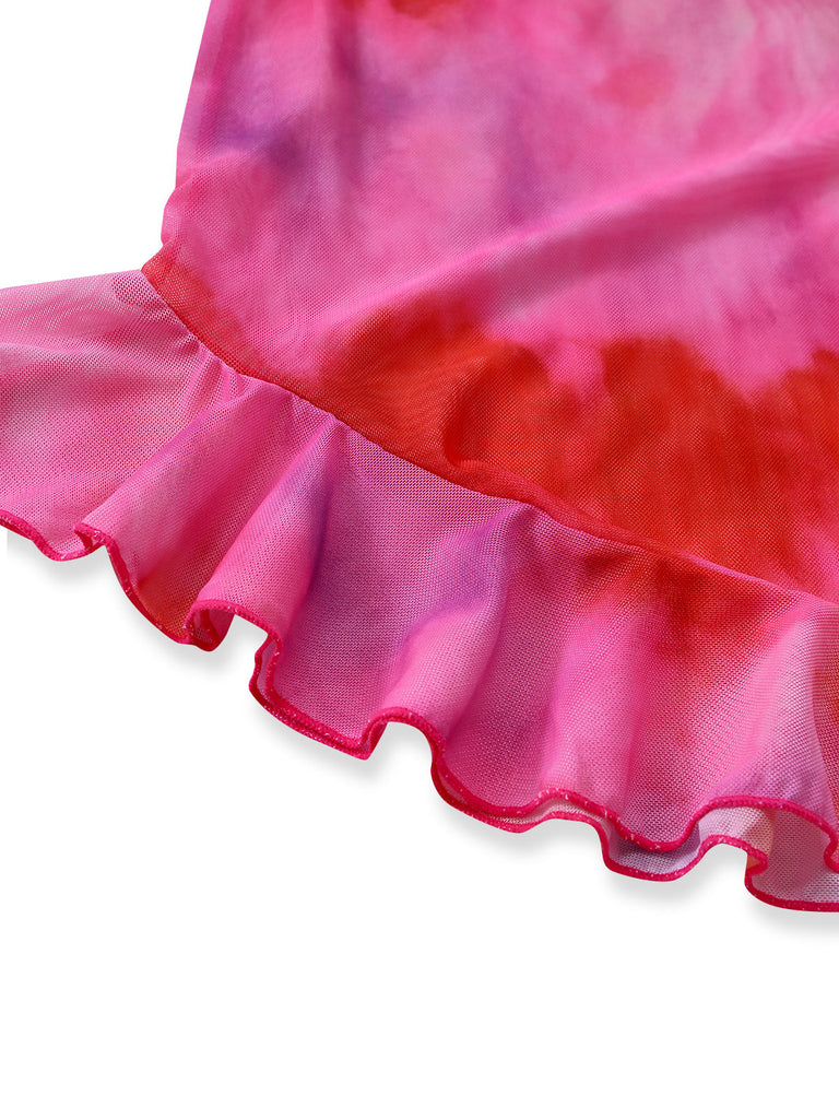Pink 1950s Gradient Ombre Tankini Set 7