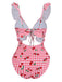 Red 1950s Halter One-Piece Swimsuit 3