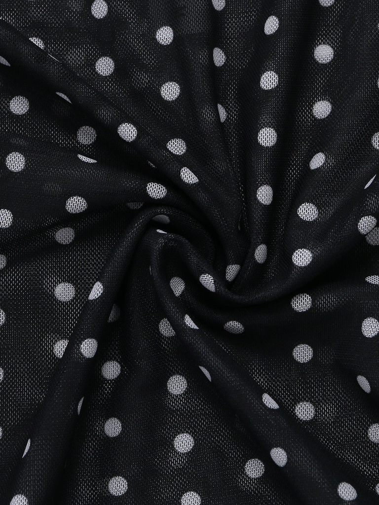 Black 1950s Ruched Tankini Set 5