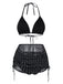 Black 1950s Ruched Tankini Set 6