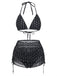 Black 1950s Ruched Tankini Set 7