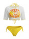 Costumi Giallo Anni '60 con Scollo All'Americana e Trasparente e Copricostume
